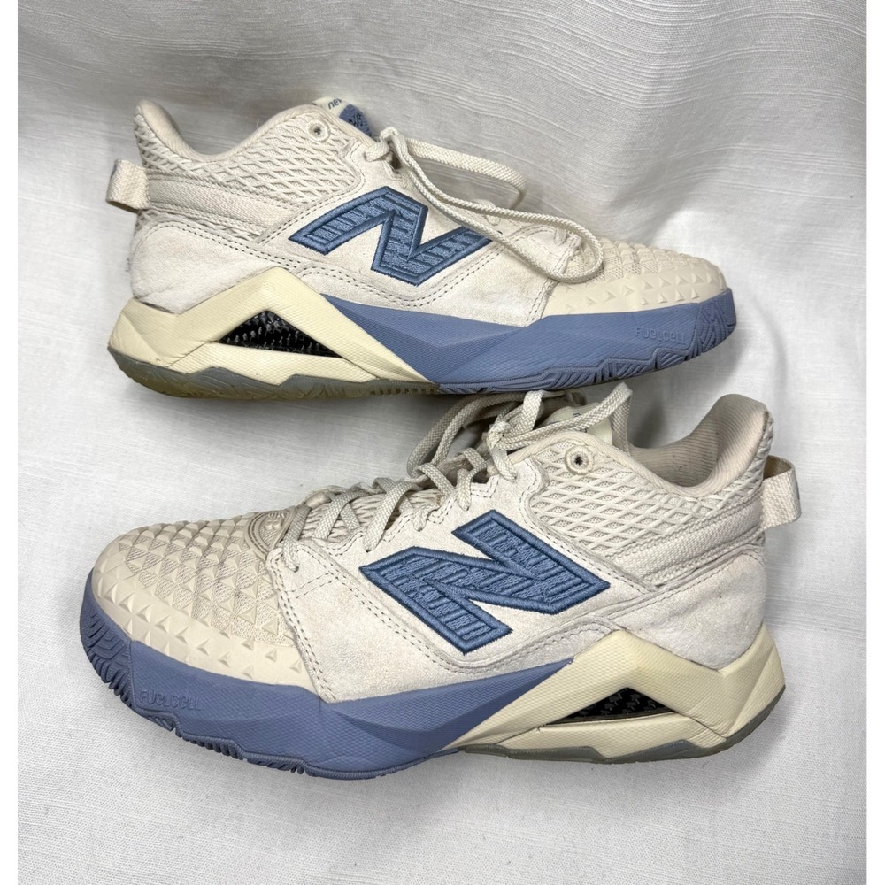 New Balance Coco Gauff Collab CG2 Grey Days Tennis Shoes Linen Blue Women's 8.5